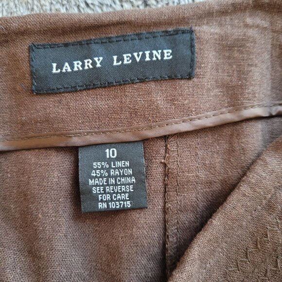 LArry Levine Womens Skirt Size 10 Brown Linen Blend Prairie Neutral Y2K 17170 - Picture 4 of 12
